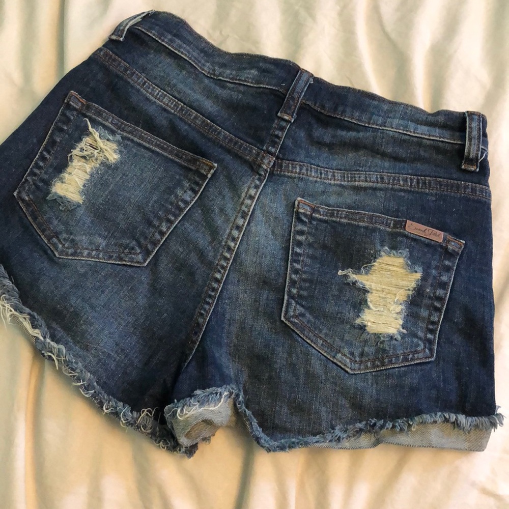 Super High waisted shorts rips small denim jean - Picture 2 of 2